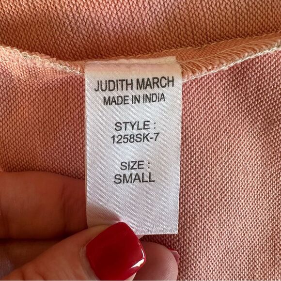 Judith March Tropical Leaf Print Mini Skirt Zip Up Small Pink Green - Picture 7 of 7